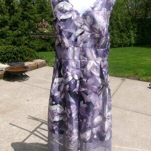 NWOT CHAYA LAVENDER&GRAY FLORAL COCKTAIL WEDDING FORMAL DRESS 22W